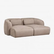 Sofa Modułowy Z Szezlongiem 2-częściowy Z Tkaniny Chenille Coquette Brązowa Szenila Pszeniczna - Sklum