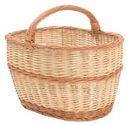 Kosz wiklinowy z rączką na drewno 35x52 cm