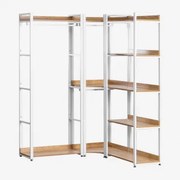 Modułowa Otwarta Szafka Narożna 3-częściowa Z Wieszakiem Ze Stali I Mdf Ariaster Miel - Sklum