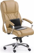 Skórzany beżowy fotel obrotowy do gabinetu K2-E61