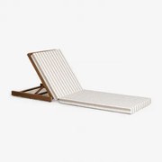 Leżak Z Drewna Akacjowego Idaira Gardenia Biel - Beige Migdałowa & Ciemny Akacjowy Brąz - Sklum