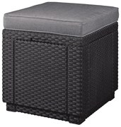 Ciemnoszary puf ogrodowy Cube – Keter
