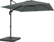 Outsunny Aluminiowy parasol ogrodowy Ø244cm z korbą, stojakiem, wodoodporny, obrotowy 360°, ciemnoszary | Aosom PL