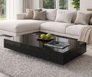 Niski stolik kawowy Pixel 120x60 cm, kolor czarny połysk
