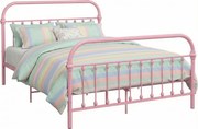 Różowe metalowe łózko 140x200 cm P2-Z61