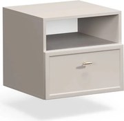 Szafka nocna wisząca Lorini z szufladą 45 cm - kaszmir / złoty uchwyt T-bar
