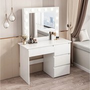 Toaletka do makijażu wizażu kosmetyczna z lustrem led nowoczesna loft 90 cm