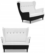 Sofa kanapa uszak ARI DUO skandynawska Family Meble czarno - biała