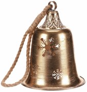 Zawieszany metalowy dzwonek, złoty, 20 x 20 x 58cm