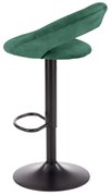 H102 hoker ciemny zielony na jednej nodze, regulowana wysokość, oparcie