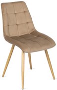 Beżowe krzesło z imitacją drewnianych nóg E3-G25