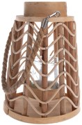 Drewniana latarnia Wave naturalny, 18,5 x 25 cm