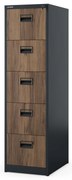 Metalowa szafa kartotekowa SARA V5, 460 x 1625.5 x 620 mm, Eco Design: antracytowa/ orzech
