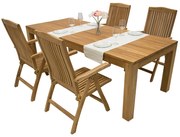 MONTE LAGUNA 200 zestaw teak ogrodowy 4x Regulowane krzesło ogrodowe LAGUNA