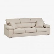 Sofa Trzyosobowa Tapicerowana Aramis Tkaniny Beige - Sklum