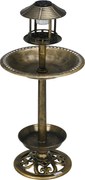 Outsunny Fontanna dla Ptaków z Lampą Solarną Brązowa 110cm | Aosom PL