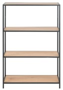 Czarno-naturalny regał w dekorze dębu 77x114 cm Seaford – Actona