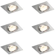 Zestaw 6 reflektorów wpuszczanych stalowych z możliwością regulacji - Lock 1