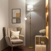 Brilagi - Lampa stojąca CERIA 1xE27/100W/230V + 1xE14/25W złota/szara