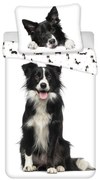 PrzytulneMieszkanie.pl PrzytulneMieszkanie.pl 3D Bawełniana pościel BORDER COLLIE biała, 100% bawełna Rozmiar pościeli: 70 x 90 cm | 140 x 200 cm