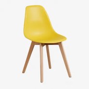 Krzesło Do Jadalni Z Polipropylenu I Drewna Bukowego Scand Nordic Curry Żółty - Sklum