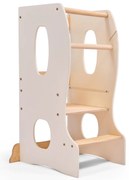 Podest kuchenny Montessori: niezbędna pomoc w kuchni. Kolor: kość słoniowa