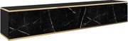 Szafka RTV KARL 175cm wisząca/stojąca czarny marmur PIASKI Meble