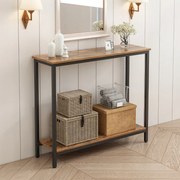 Regał z półką – styl loft industrialny, rustykalny brąz, szafka 100 cm