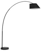 Czarna lampa stojąca z tekstylnym kloszem (wysokość 189 cm) May – Kave Home