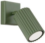 Oliwkowy metalowy kinkiet karbowany - D290 G5-D26