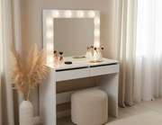 Toaletka Velinio 95 cm z szufladami - biały