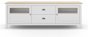 Biała szafka pod TV z litego drewna sosnowego 180x59 cm Misti – Marckeric