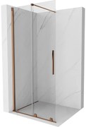 Mexen Velar ścianka prysznicowa rozsuwana Walk-in 70 x 200 cm, transparent 8 mm, różowe złoto - 871-070-000-03-60
