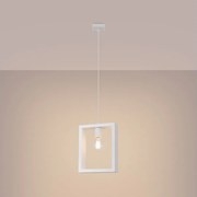 Lampy wiszące skandynawski Zodiara, stal/drewno - 1 źródło światła 3000K - L.24 x H.133 cm - biały