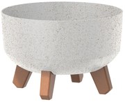 Donica ogrodowa okrągła Gracia Low Eco 24 cm biała PROSPERPLAST