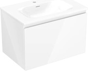 Mexen Orio szafka łazienkowa 70 cm z umywalką Vela, 1 szuflada, biała połysk - 91A10-07047-1-BF00-W23M00