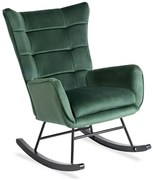 Zielony welurowy fotel wypoczynkowy na płozach Z1-H93