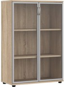 Skandynawski regał biurowy z witryną dąb sonoma Z2-M53