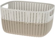 Koszyk plastikowy Duo, kremowy, 28,6 x 21,8 x 15,1 cm
