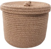 Koszyk pleciony z pokrywką Pojemnik z pokrywką beż VESSILO 015x025 inny