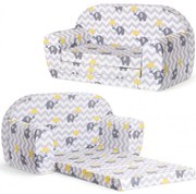 Mini Sofka Dla Dzieci, Piankowa 77x35cm Rozkładana - Słoń Z Parasolką