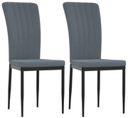 Tapicerowany ciemnoszary komplet 2 krzeseł B4-D74