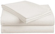 PrzytulneMieszkanie.pl Bawełniane prześcieradło SLUB 140x240 cm kremowe, 100% bawełna Rozmiar: 140 x 240 cm
