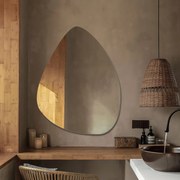 Lustro o nieregularnym kształcie oszlifowane bez podświetlenia DROP | Różny rozmiar | Różne kolory szkła : Kolor tafli szkła - Brązowy, Rozmiar - 100 x 75 cm