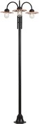 Nowoczesna lampa zewnętrzna czarna z miedzią 235 cm 3-źródła światła IP44 - Kansas
