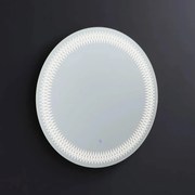Lustro okrągłe z ramą zdobioną diodami LED "Illusion" w aluminium cm 80x80