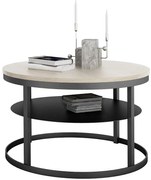 Stolik kawowy z metalowym stelażem czarny + dąb sonoma E7-D97