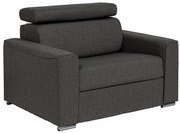 Fotel rozkładany typu express z szarą tapicerką - pow. spania 70 cm - Materac 14 cm - VIZIR