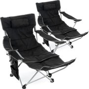 Zestaw 2 krzeseł kempingowych ze zdejmowanym podnóżkiem, cza