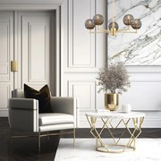 Ekskluzywny żyrandol Paloma 5 w kolorze złotym – styl Glamour i Art Deco, klosze dymione